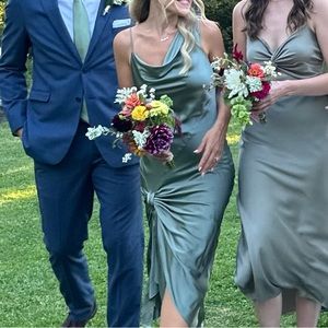 CINQ A SEPT Nola Silk Sleeveless midi Dress worn once